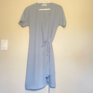 Babaton baby blue wrap dress. Size XS